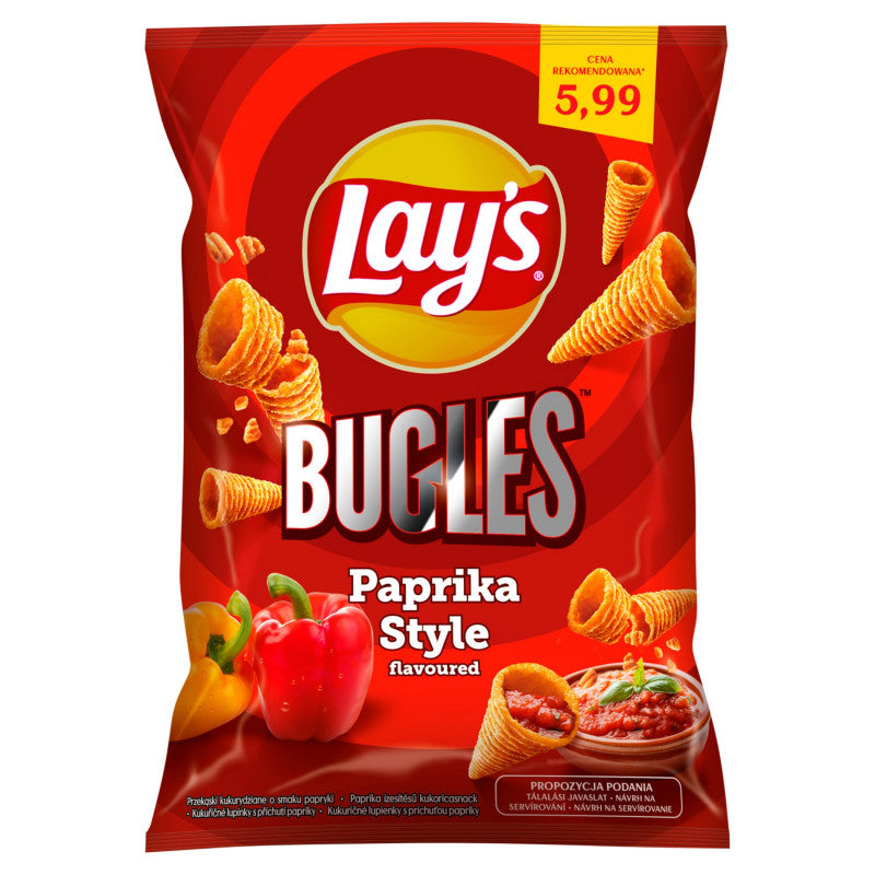 Lay's Bugles Przekąski kukurydziane o smaku papryki 75 g