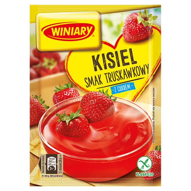 Winiary Kisiel z cukrem smak truskawkowy 77 g