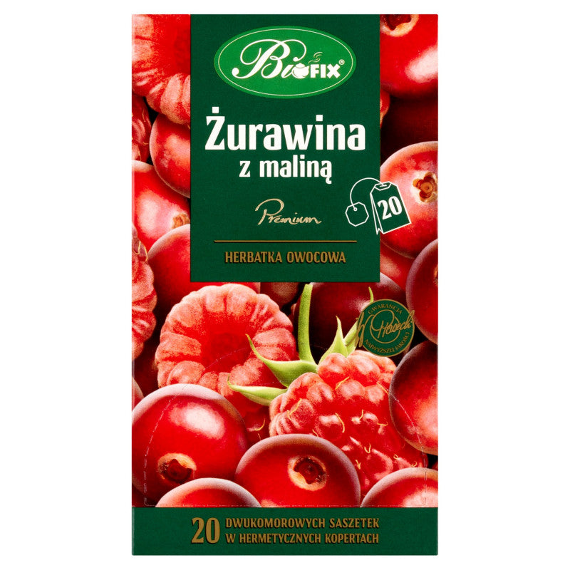 Bifix Premium Herbatka owocowa żurawina z maliną 40 g (20 x 2 g)