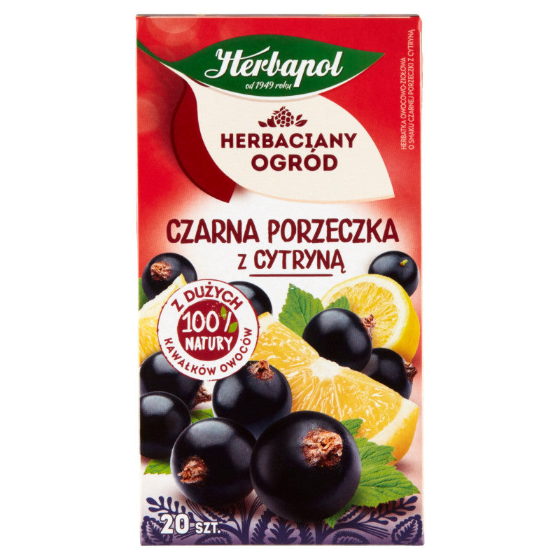 Herbapol Herbaciany Ogród Herbatka owocowo-ziołowa czarna porzeczka z cytryną 54 g (20 x 2,7 g)