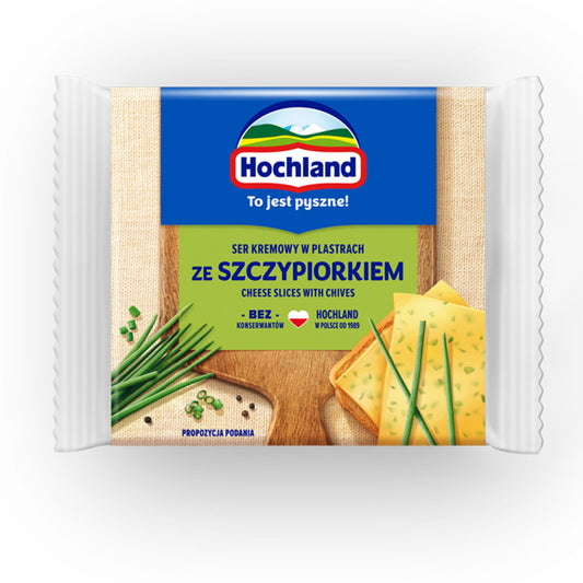 Hochland Ser kremowy w plastrach ze szczypiorkiem 130 g